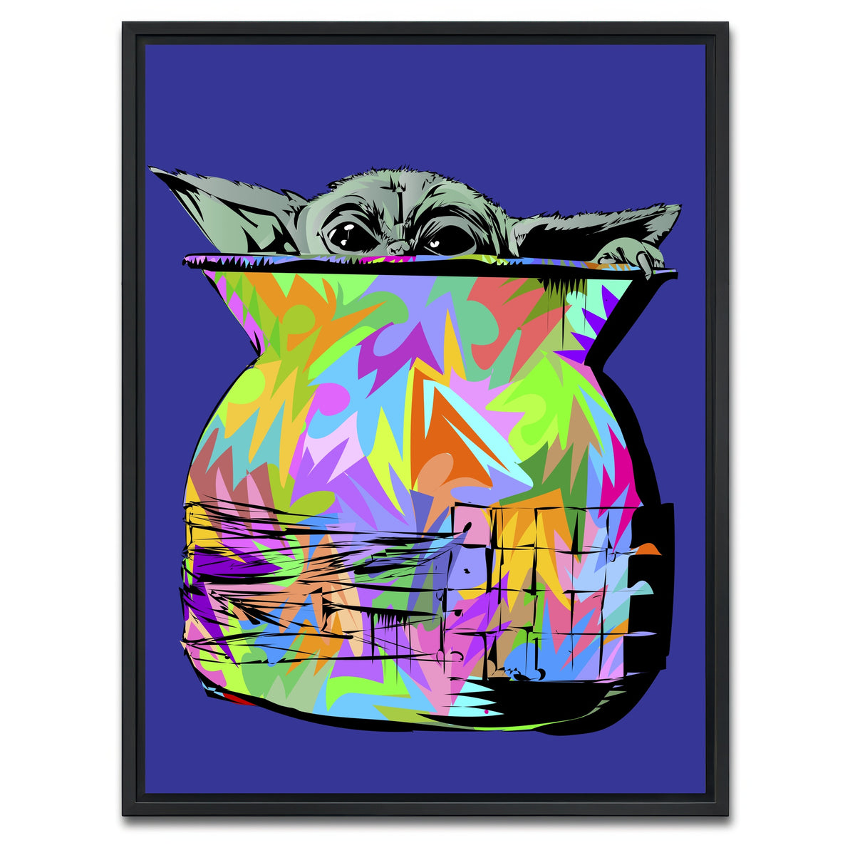 AUTO-MOCKUP WHITE | baby yoda | 1 Piece | Black Framed Canvas | group=3x4