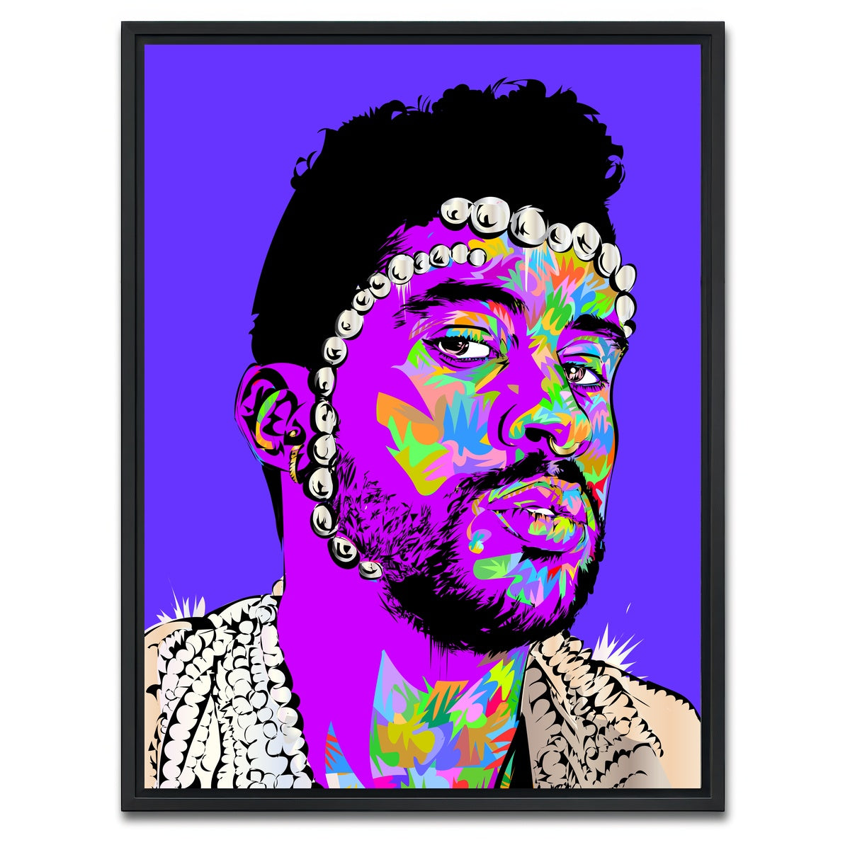 AUTO-MOCKUP WHITE | bad bunny | 1 Piece | Black Framed Canvas | group=3x4