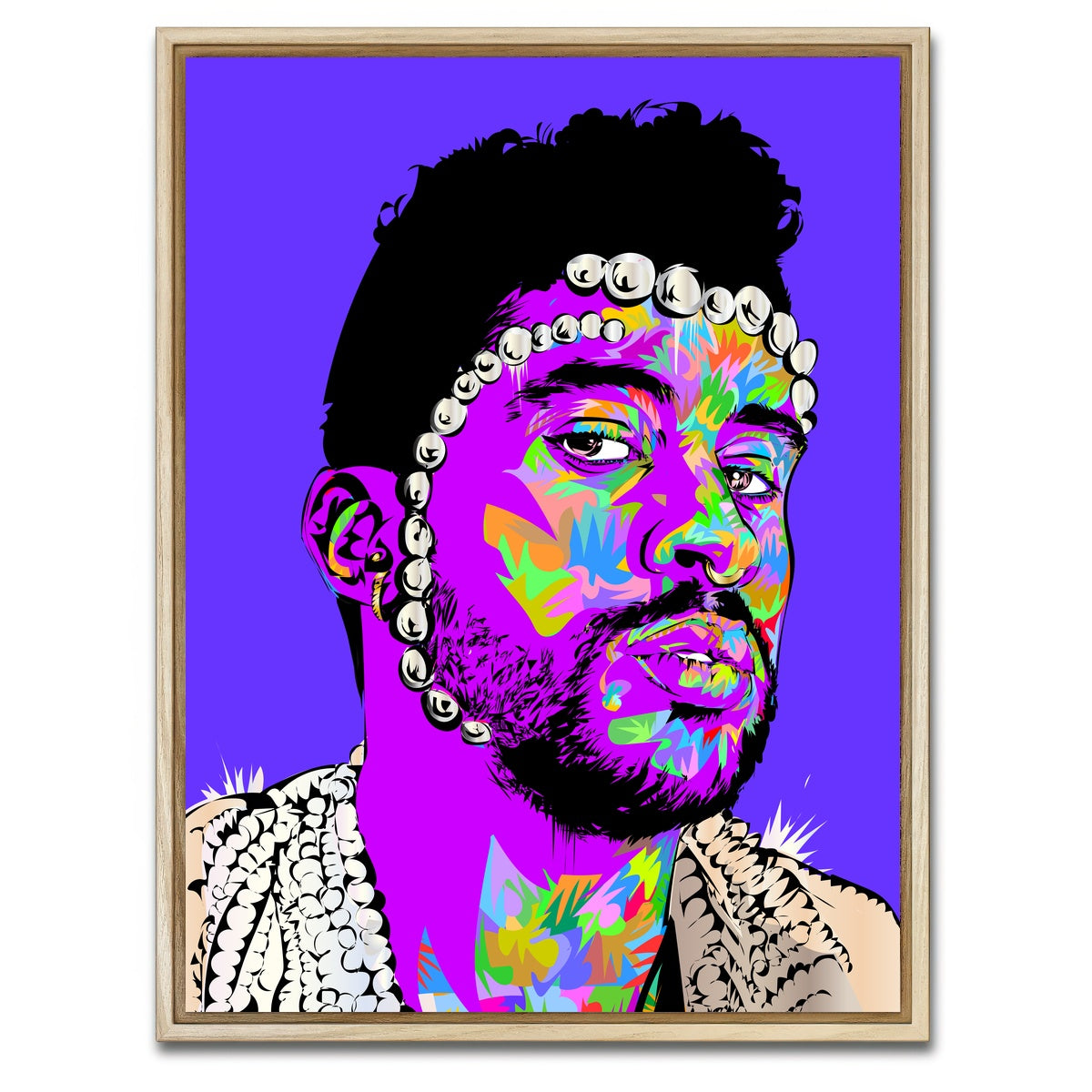 AUTO-MOCKUP WHITE | bad bunny | 1 Piece | Natural Framed Canvas | group=3x4