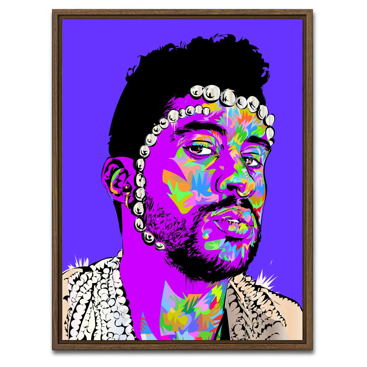 AUTO-MOCKUP WHITE | bad bunny | 1 Piece | Walnut Framed Canvas | group=3x4