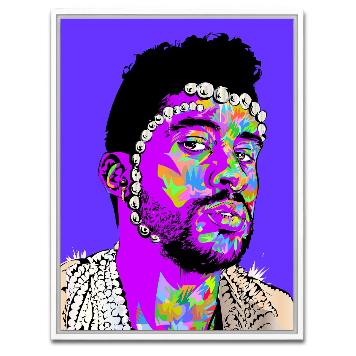 AUTO-MOCKUP WHITE | bad bunny | 1 Piece | White Framed Canvas | group=3x4