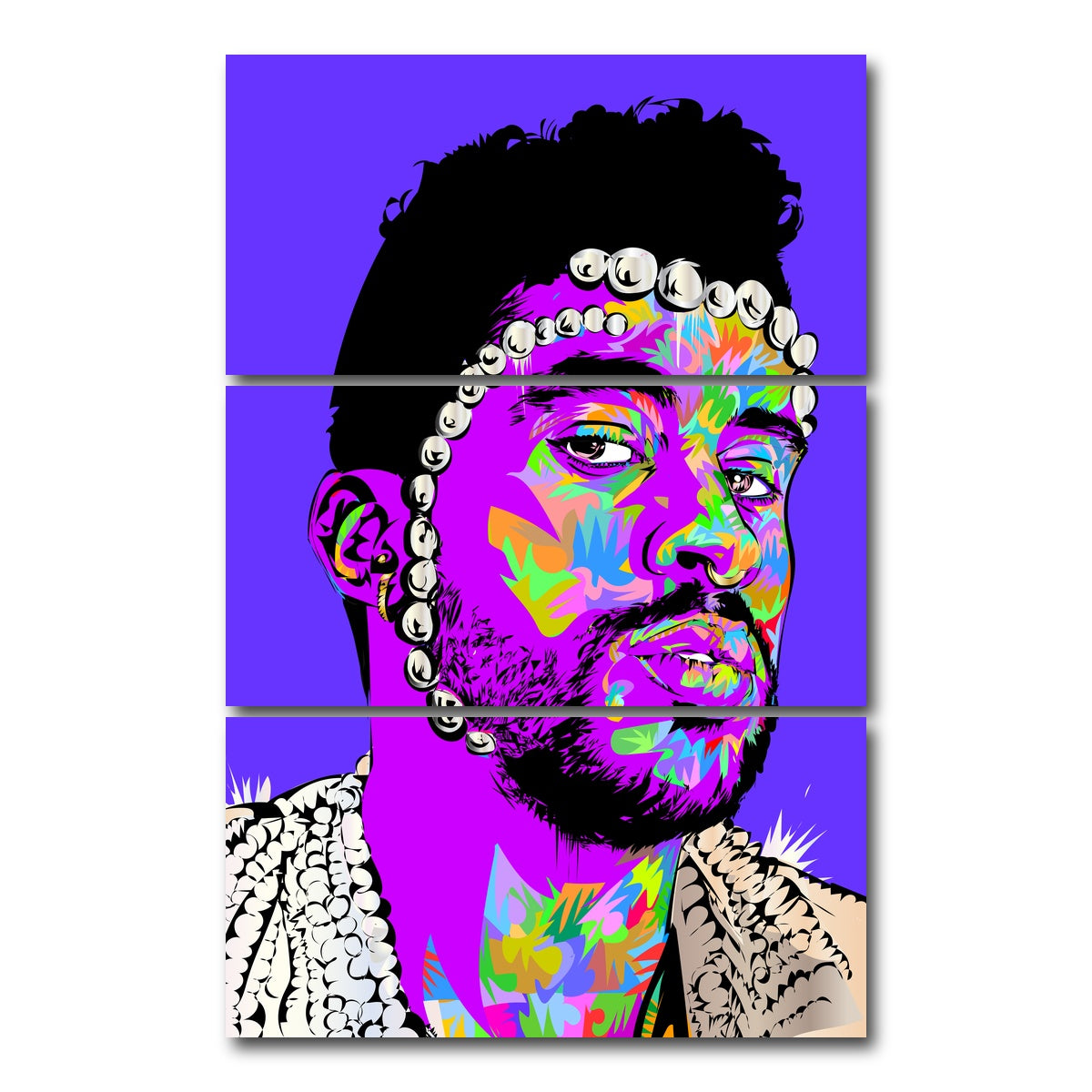 AUTO-MOCKUP WHITE | bad bunny | 3 Piece | Gallery Wrap Canvas | group=12x24_stacked