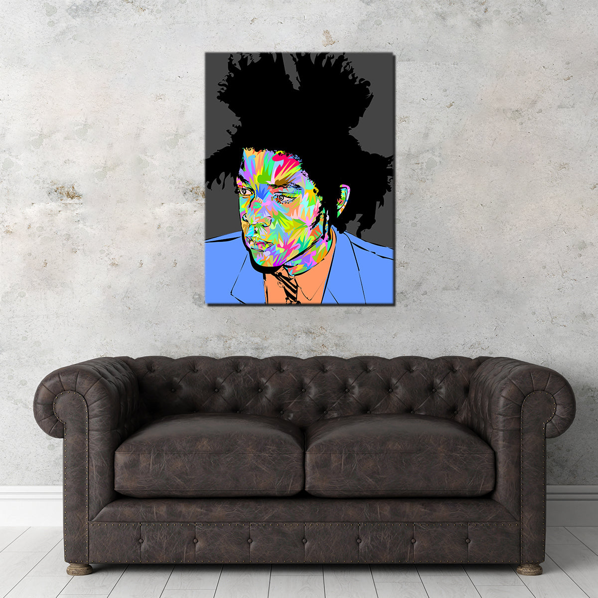 Basquiat in Blue Wall Art
