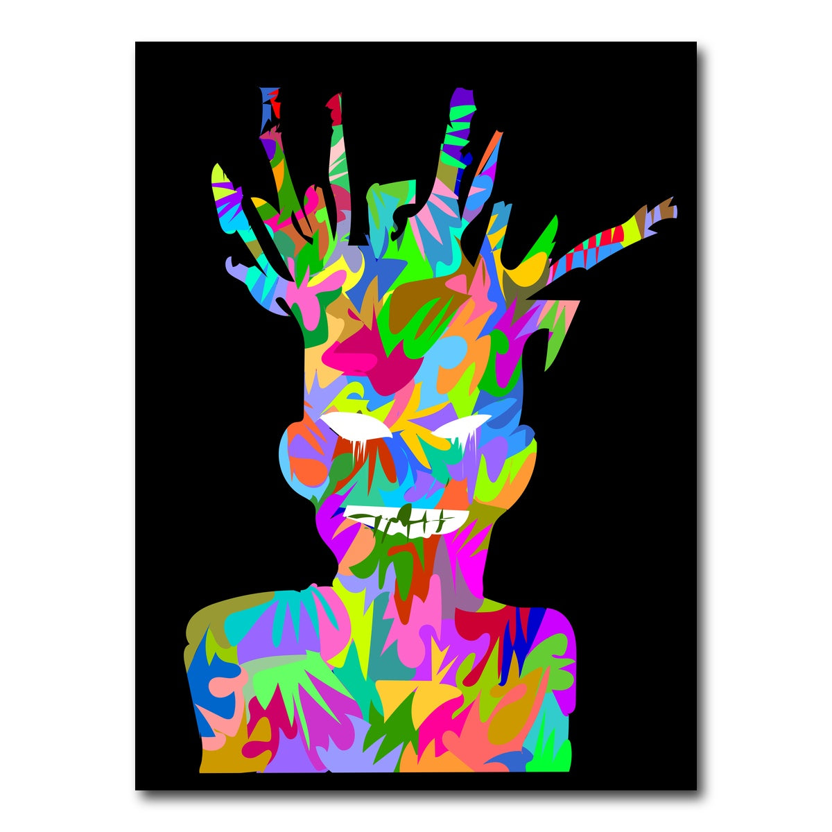 AUTO-MOCKUP WHITE | basquiat self portrait | 1 Piece | Gallery Wrap Canvas | group=3x4