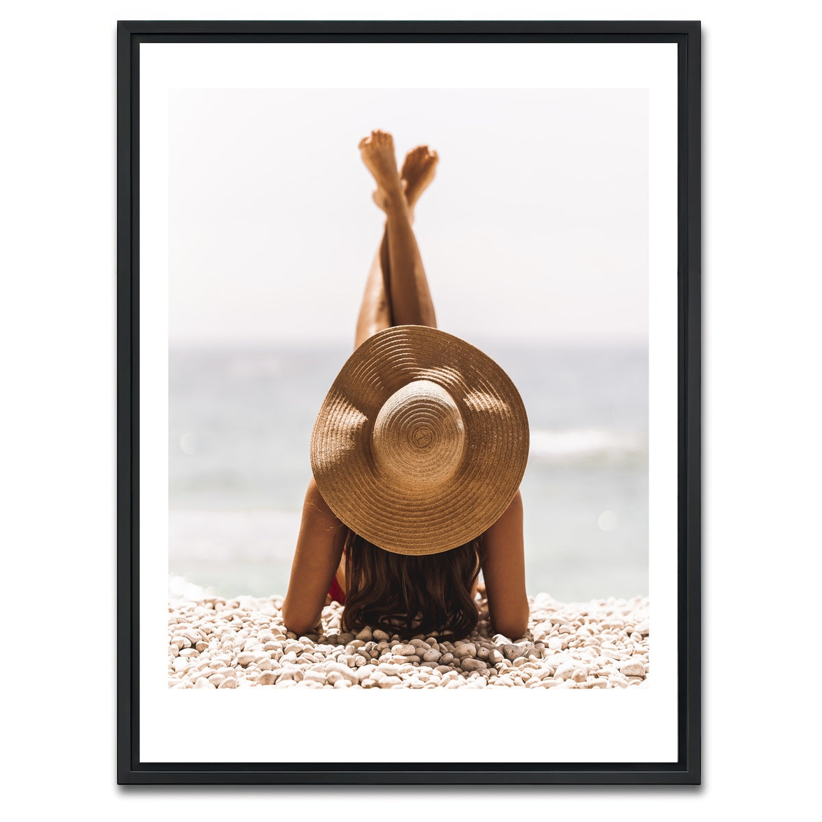 AUTO-MOCKUP WHITE | beach pose | 1 Piece | Black Framed Canvas | group=3x4