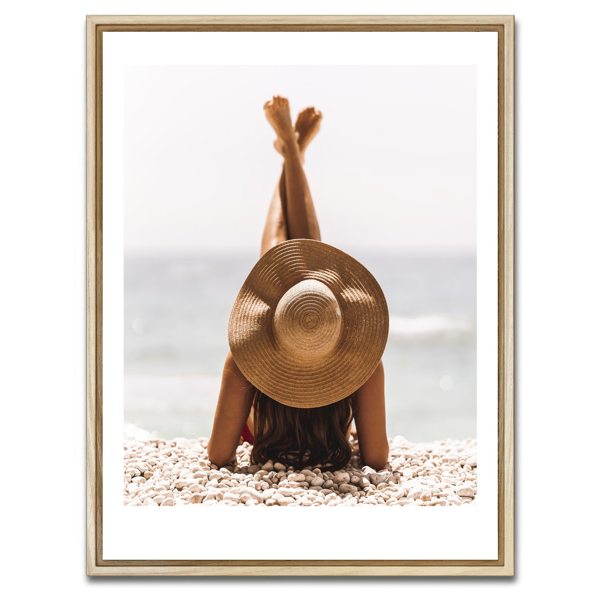 AUTO-MOCKUP WHITE | beach pose | 1 Piece | Natural Framed Canvas | group=3x4