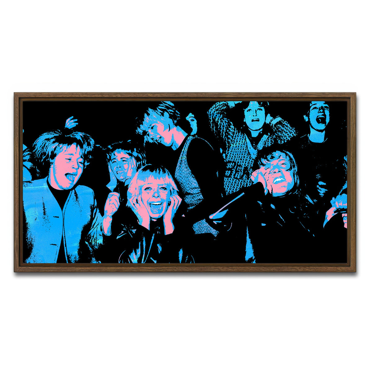 AUTO-MOCKUP WHITE | beatle mania | 1 Piece | Walnut Framed Canvas | group=2x1