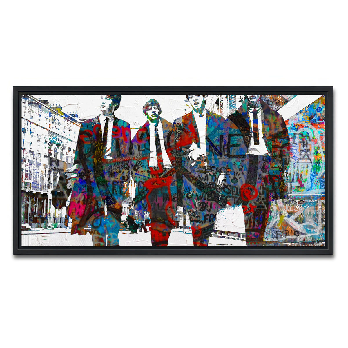 AUTO-MOCKUP WHITE | beatles imagine peace | 1 Piece | Black Framed Canvas | group=2x1