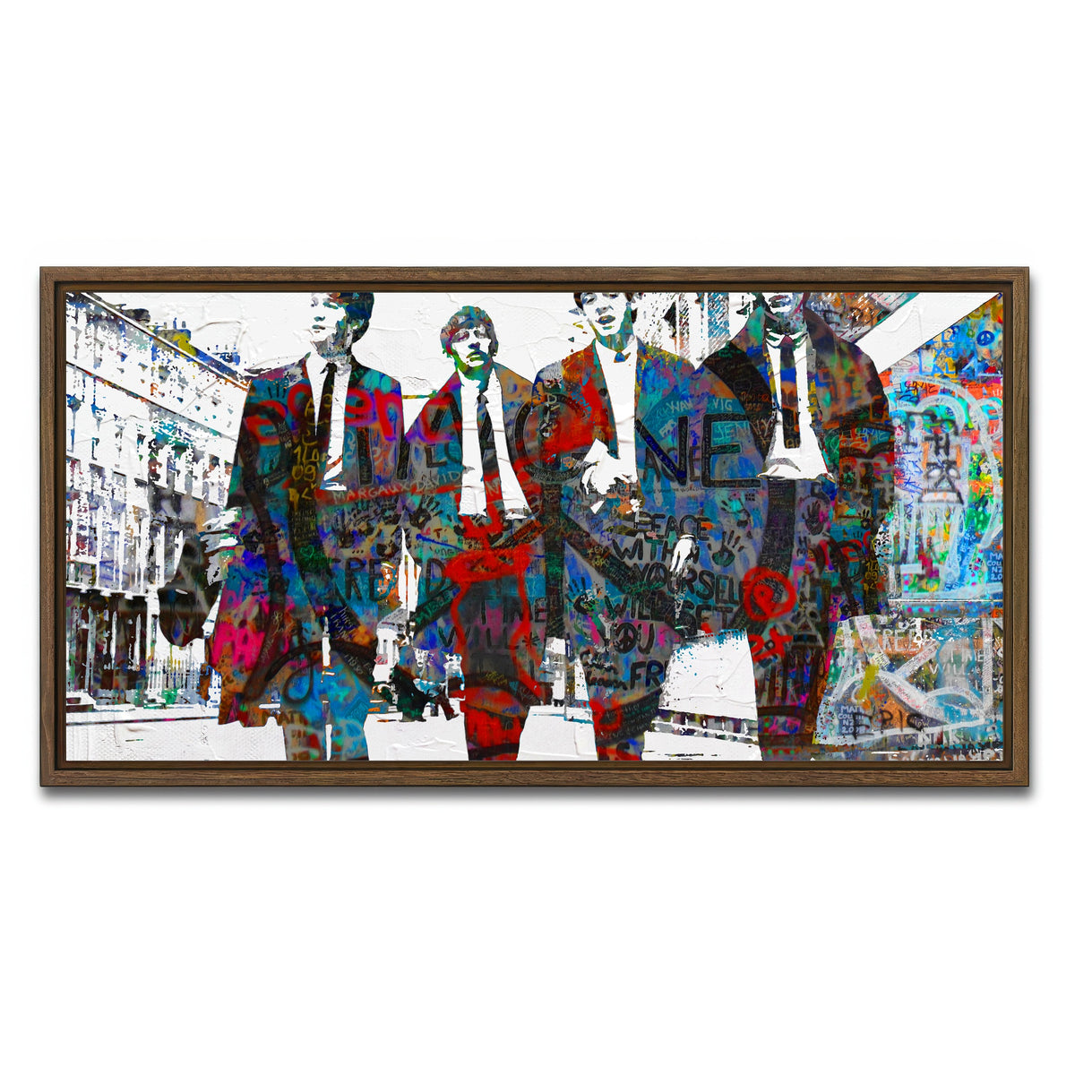 AUTO-MOCKUP WHITE | beatles imagine peace | 1 Piece | Walnut Framed Canvas | group=2x1
