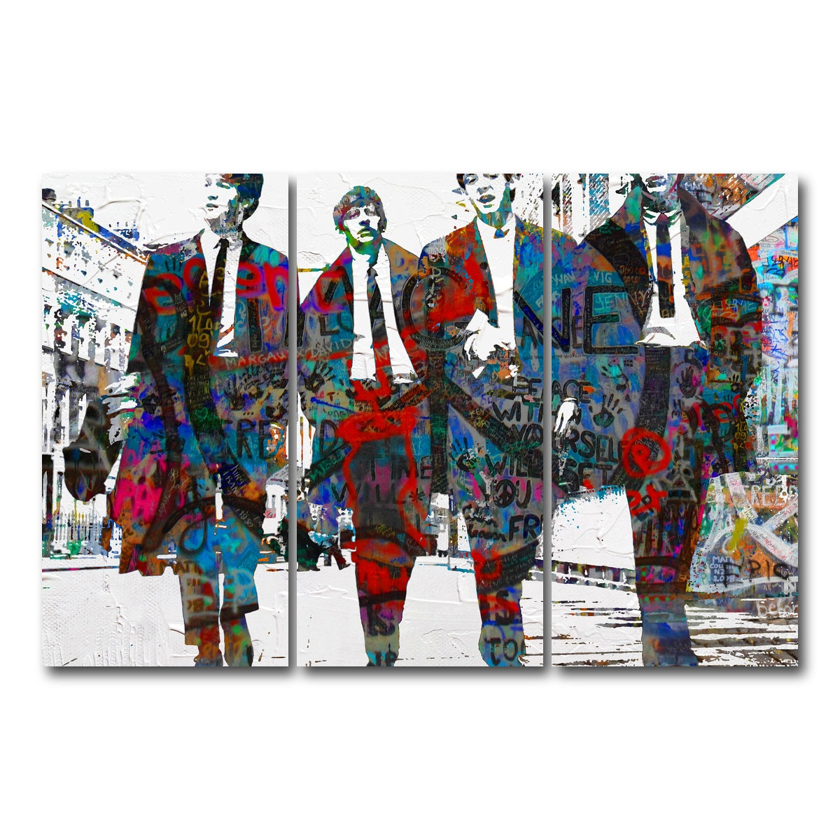 AUTO-MOCKUP WHITE | beatles imagine peace | 3 Piece | Gallery Wrap Canvas | group=12x24