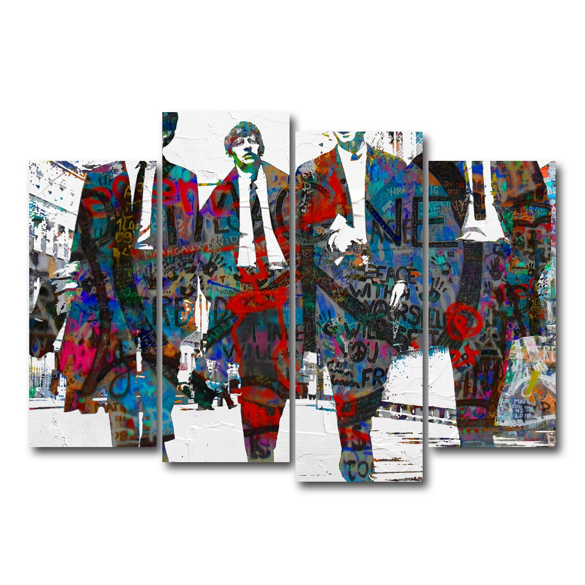 AUTO-MOCKUP WHITE | beatles imagine peace | 4 Piece | Gallery Wrap Canvas | group=4_normal