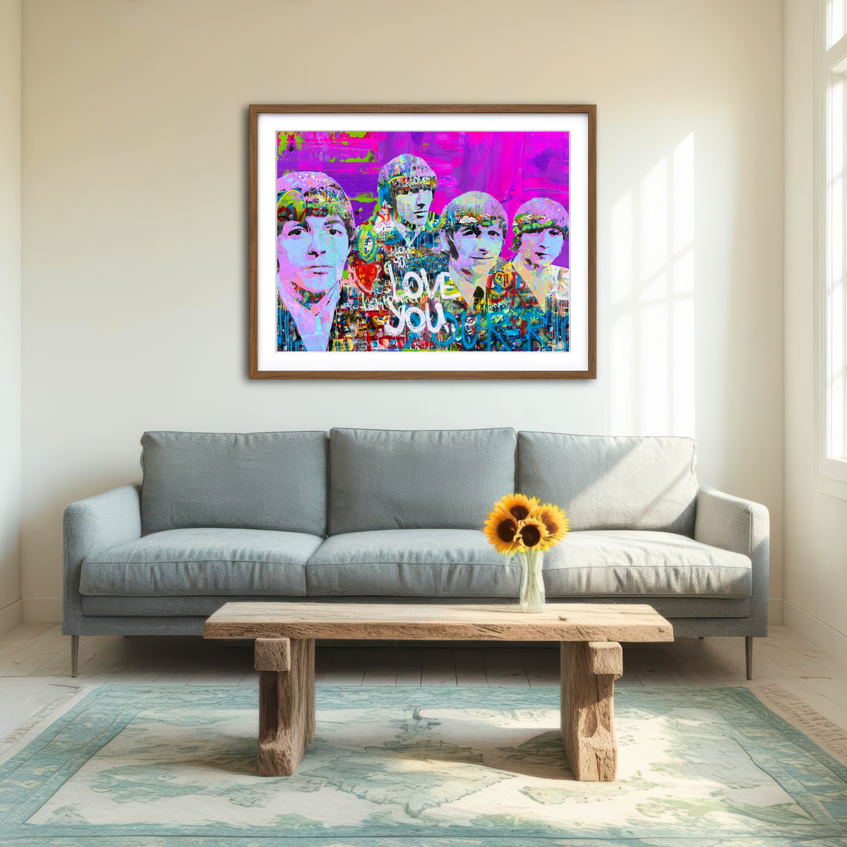 AUTO-MOCKUP ROOM | Beatles Love You Wall Art
