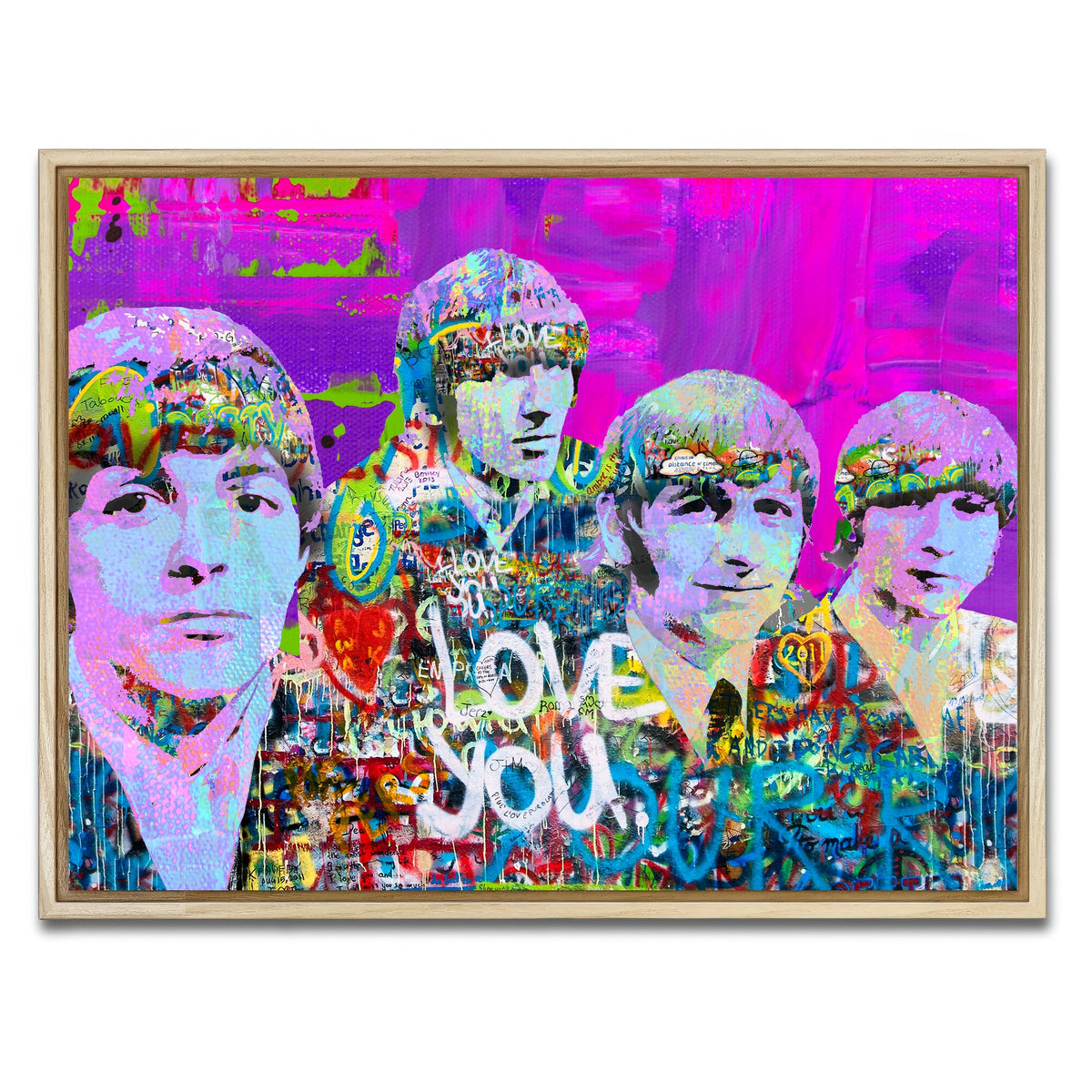 AUTO-MOCKUP WHITE | beatles love you | 1 Piece | Natural Framed Canvas | group=4x3