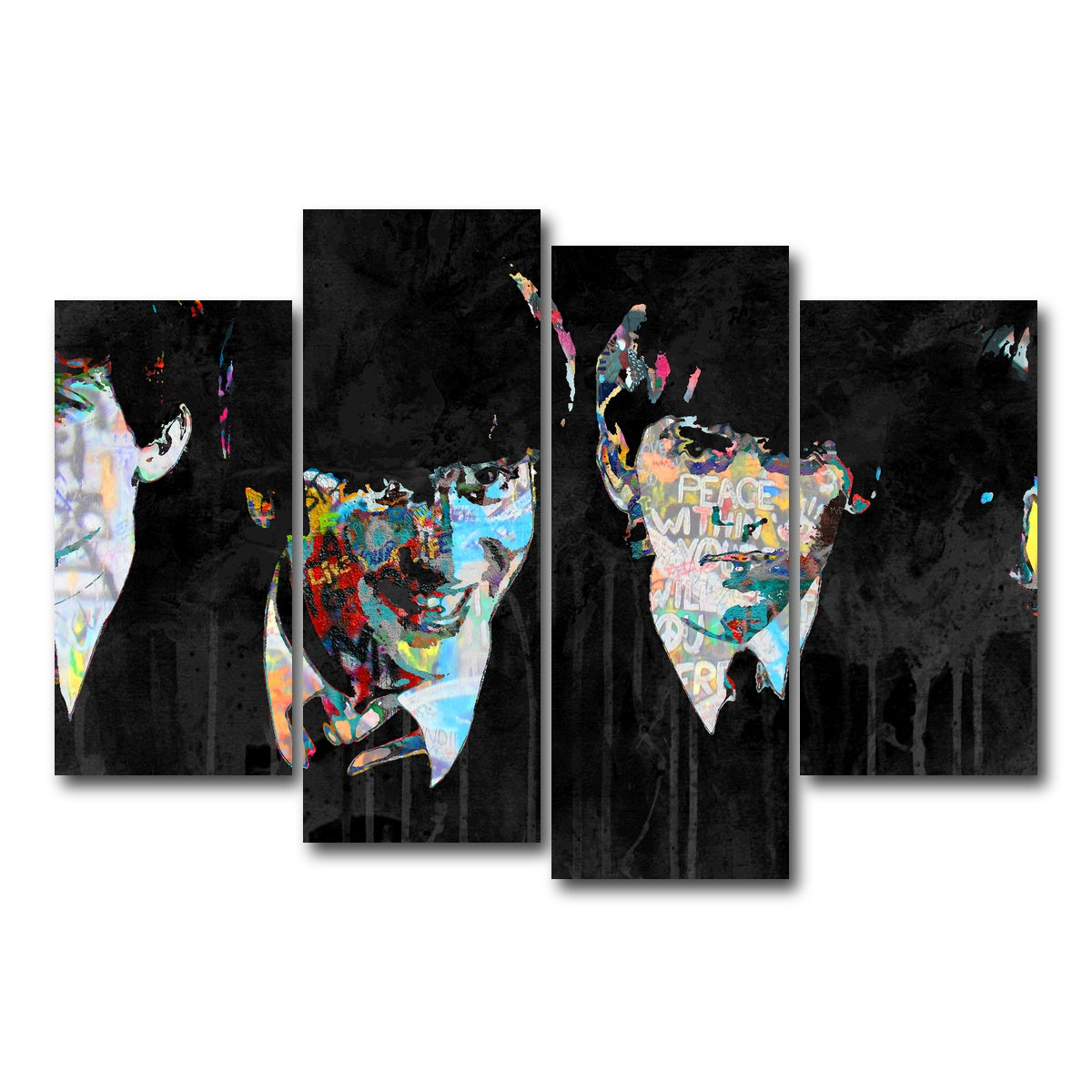 AUTO-MOCKUP WHITE | beatles peace within | 4 Piece | Gallery Wrap Canvas | group=4_short