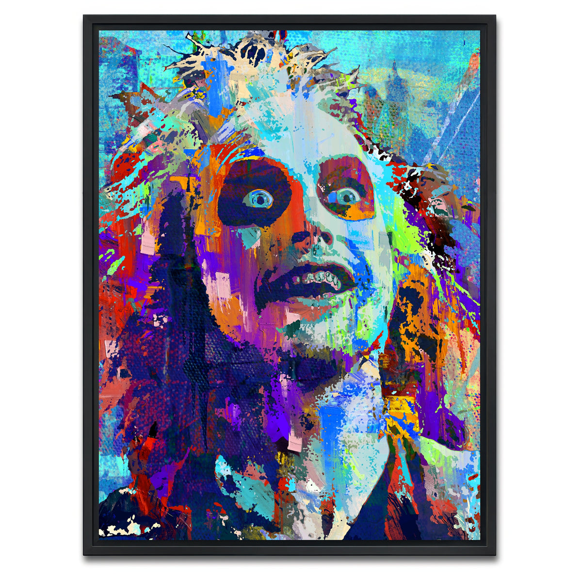 AUTO-MOCKUP WHITE | beetlejuice blue | 1 Piece | Black Framed Canvas | group=3x4