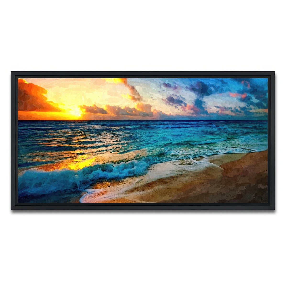 AUTO-MOCKUP WHITE | between sea and sky | 1 Piece | Black Framed Canvas | group=2x1
