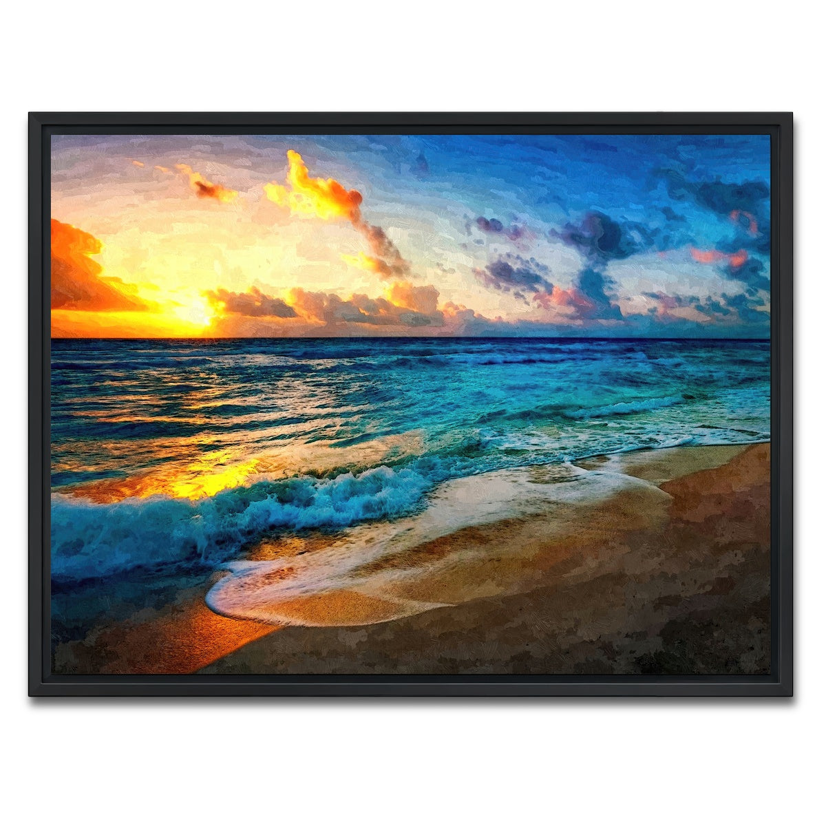 AUTO-MOCKUP WHITE | between sea and sky | 1 Piece | Black Framed Canvas | group=4x3