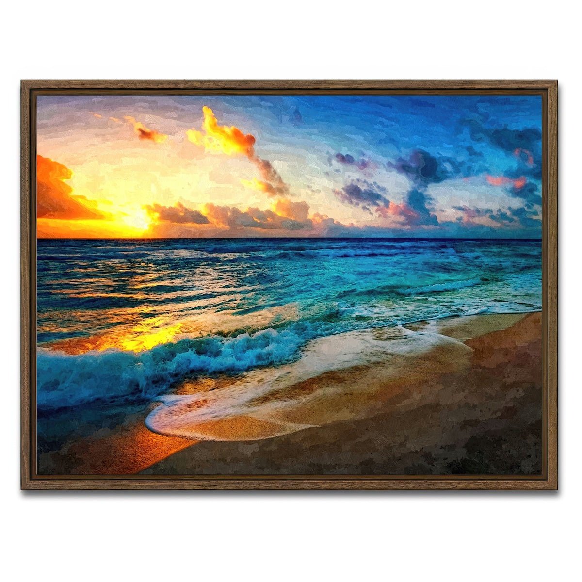 AUTO-MOCKUP WHITE | between sea and sky | 1 Piece | Walnut Framed Canvas | group=4x3