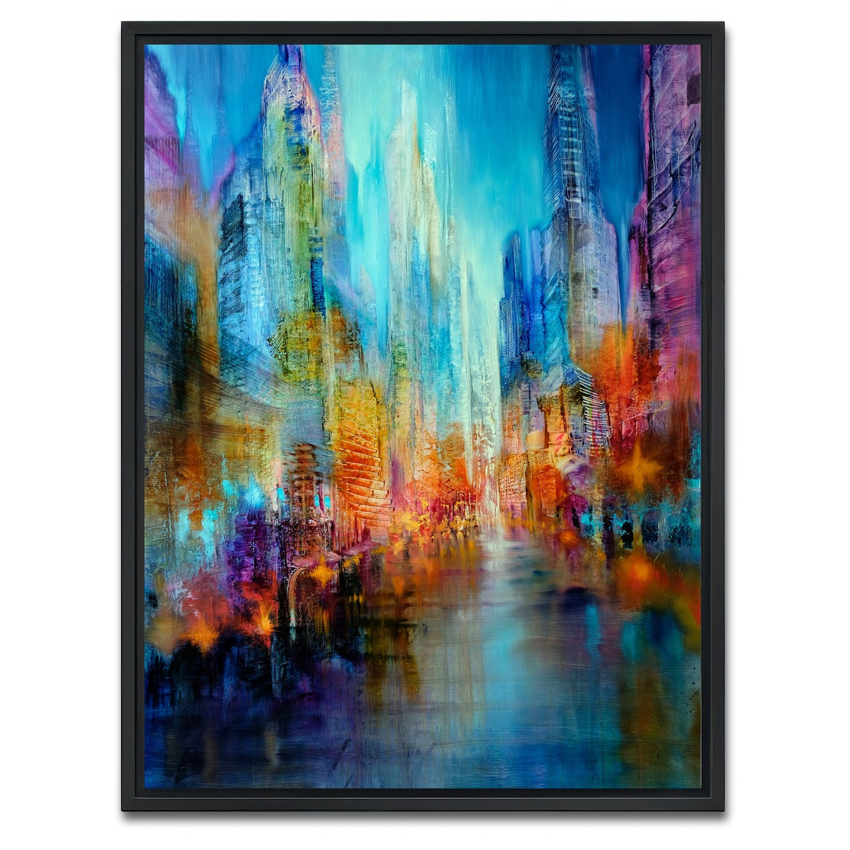 AUTO-MOCKUP WHITE | big city | 1 Piece | Black Framed Canvas | group=3x4