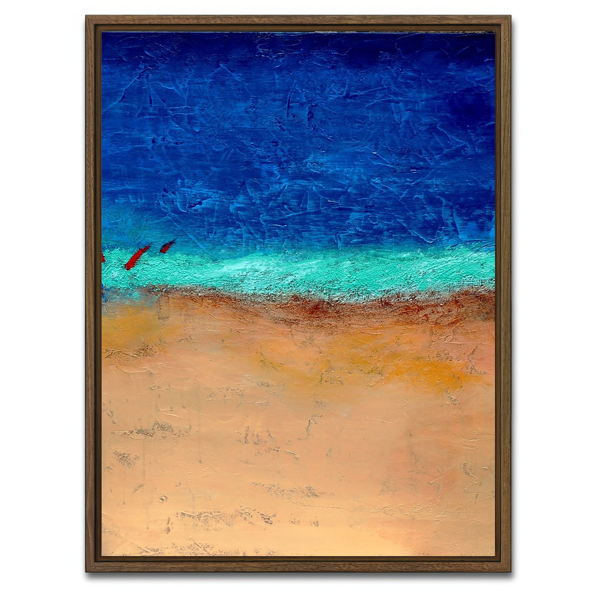 AUTO-MOCKUP WHITE | birds at beach | 1 Piece | Walnut Framed Canvas | group=3x4