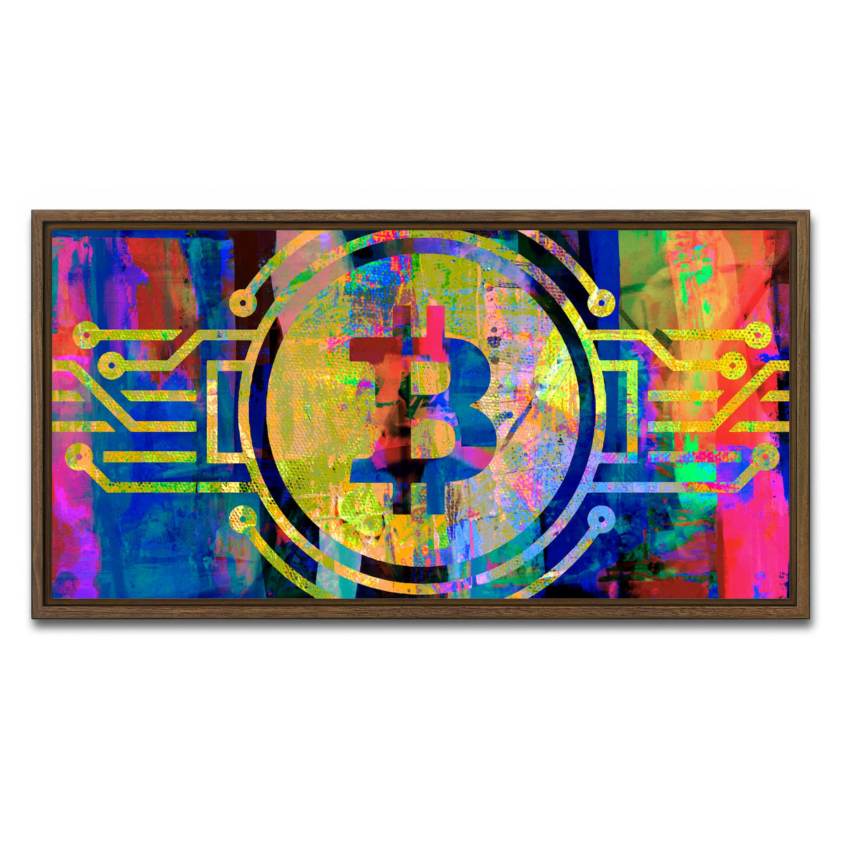 AUTO-MOCKUP WHITE | bitcoin | 1 Piece | Walnut Framed Canvas | group=2x1