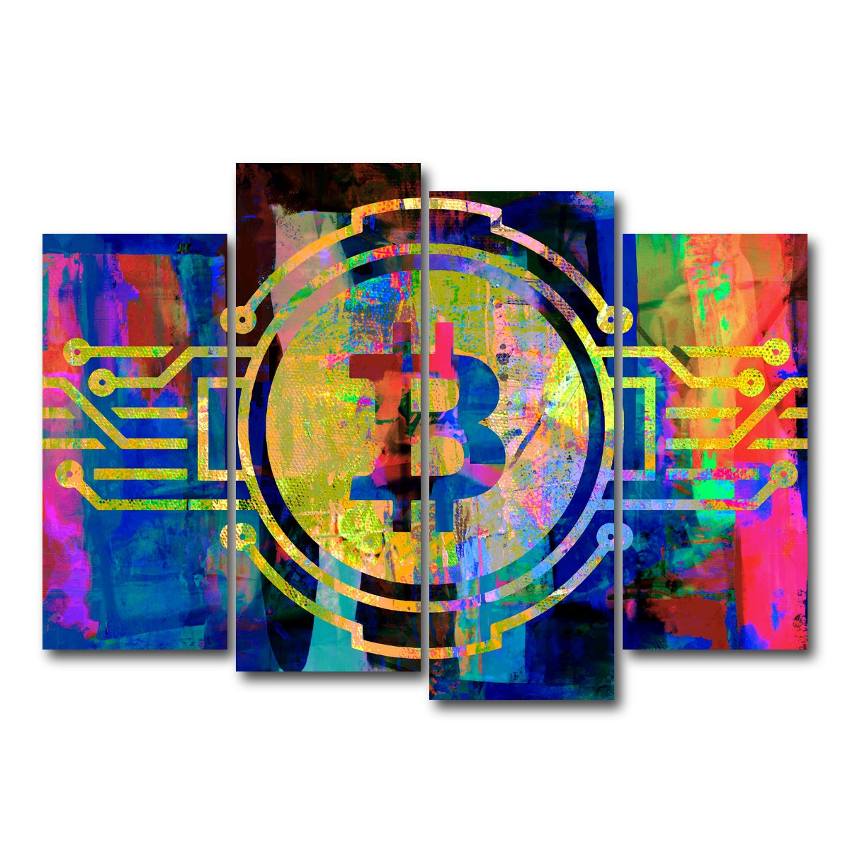 AUTO-MOCKUP WHITE | bitcoin | 4 Piece | Gallery Wrap Canvas | group=4_normal