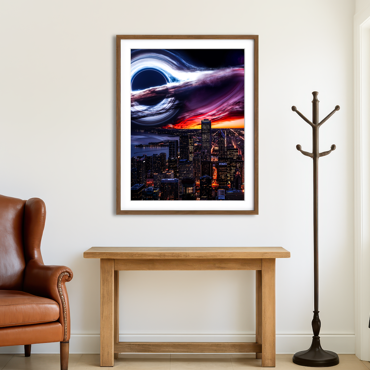 AUTO-MOCKUP ROOM | Black Hole City Wall Art