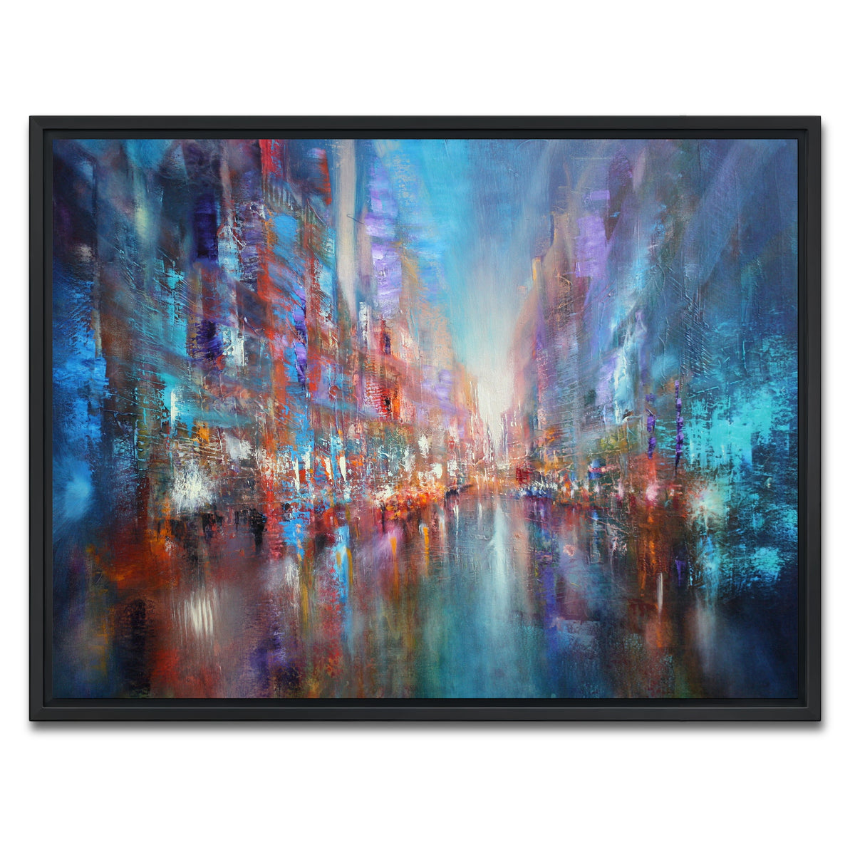 AUTO-MOCKUP WHITE | blue city | 1 Piece | Black Framed Canvas | group=4x3