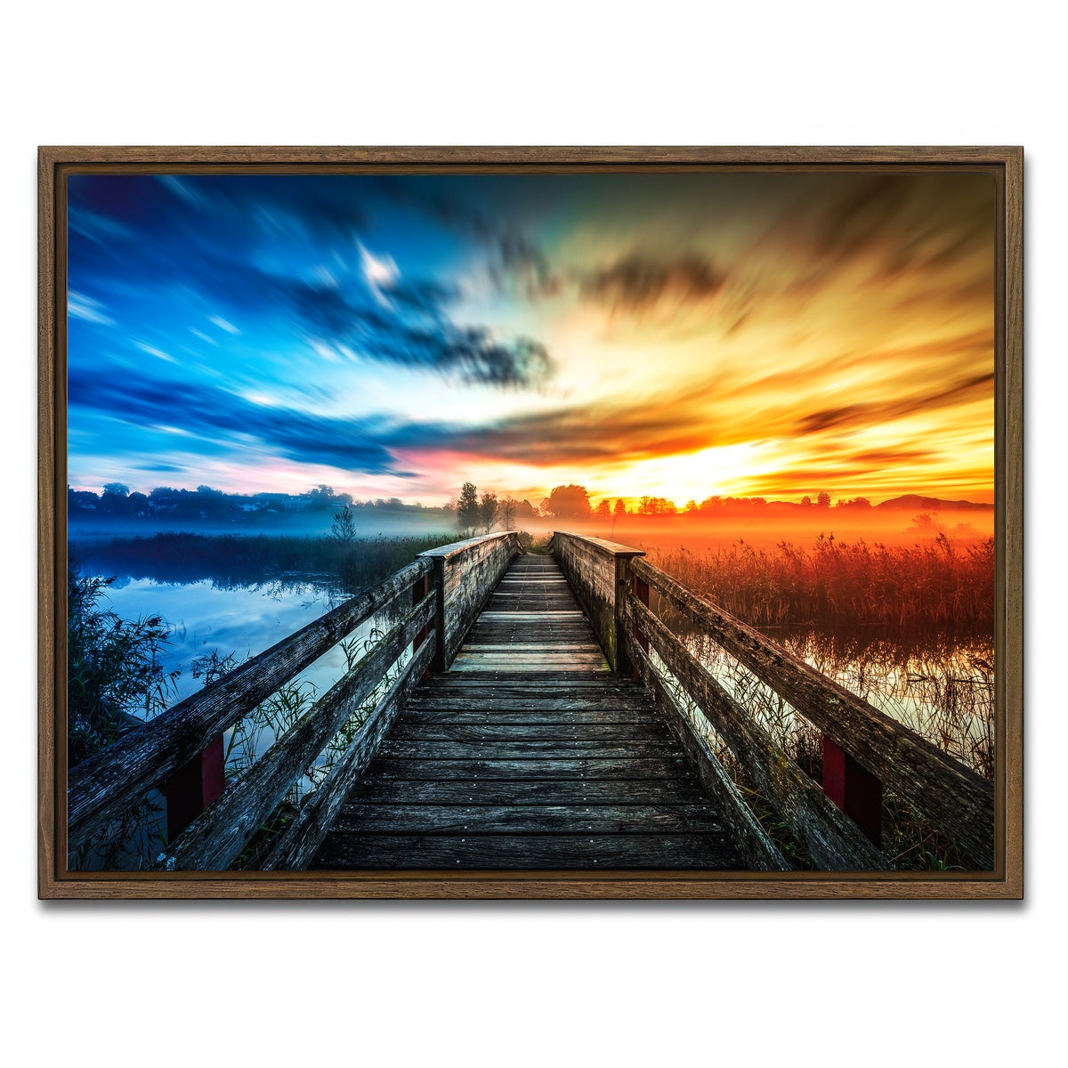 AUTO-MOCKUP WHITE | boardwalk colors | 1 Piece | Walnut Framed Canvas | group=4x3
