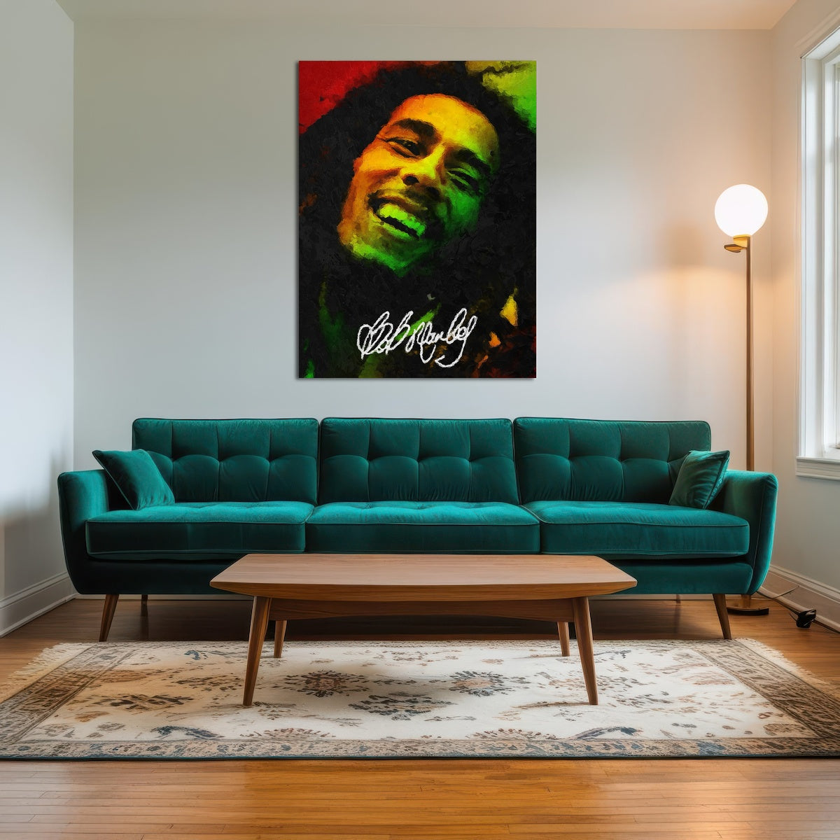 AUTO-MOCKUP ROOM | bob marley painting
