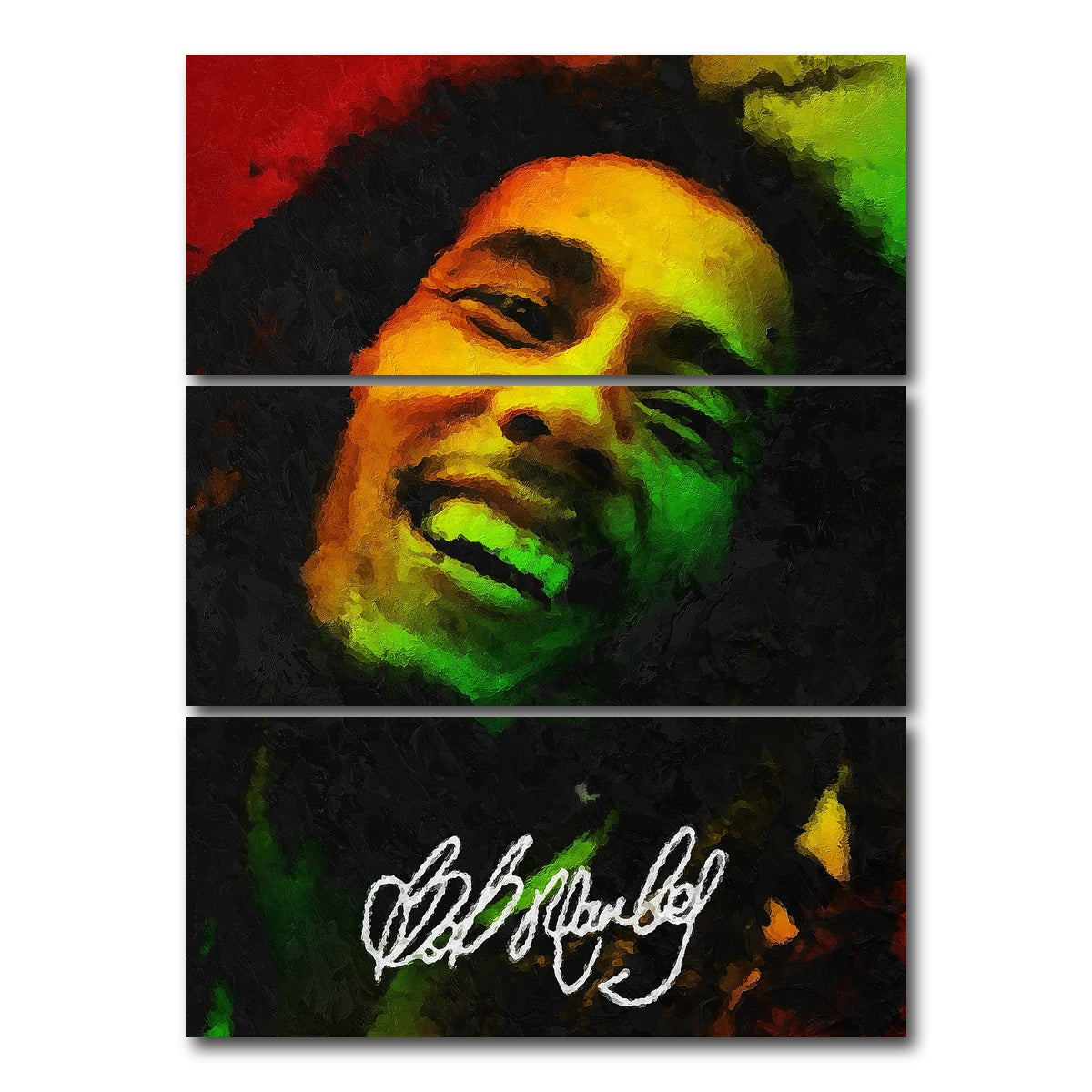 AUTO-MOCKUP WHITE | bob marley painting | 3 Piece | Gallery Wrap Canvas | group=8x18_stacked