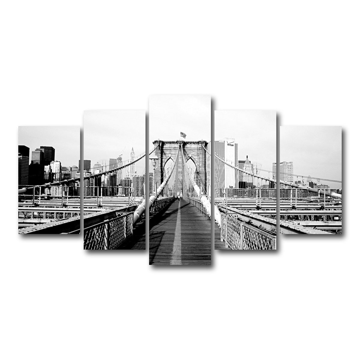 AUTO-MOCKUP WHITE | brooklyn bridge flag | 5 Piece | Gallery Wrap Canvas | group=5_normal
