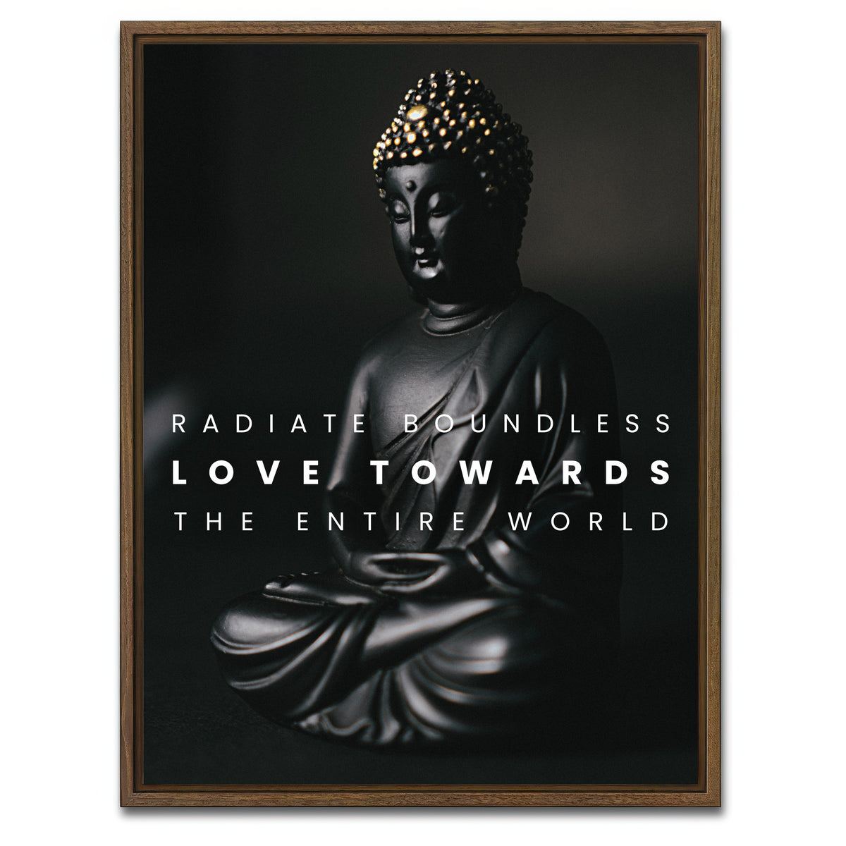 AUTO-MOCKUP WHITE | buddha design | 1 Piece | Walnut Framed Canvas | group=3x4