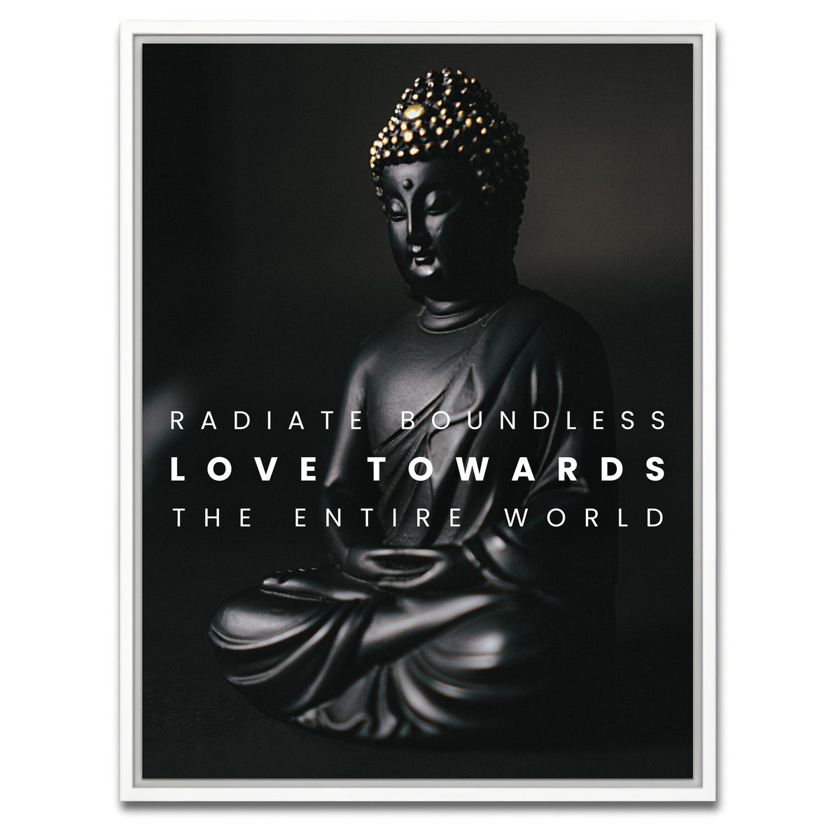 AUTO-MOCKUP WHITE | buddha design | 1 Piece | White Framed Canvas | group=3x4