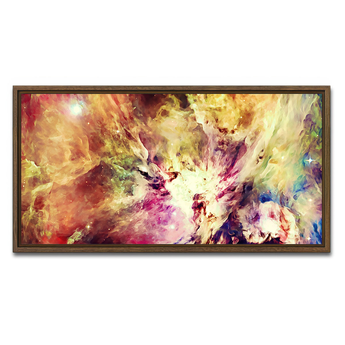 AUTO-MOCKUP WHITE | burning brightly | 1 Piece | Walnut Framed Canvas | group=2x1