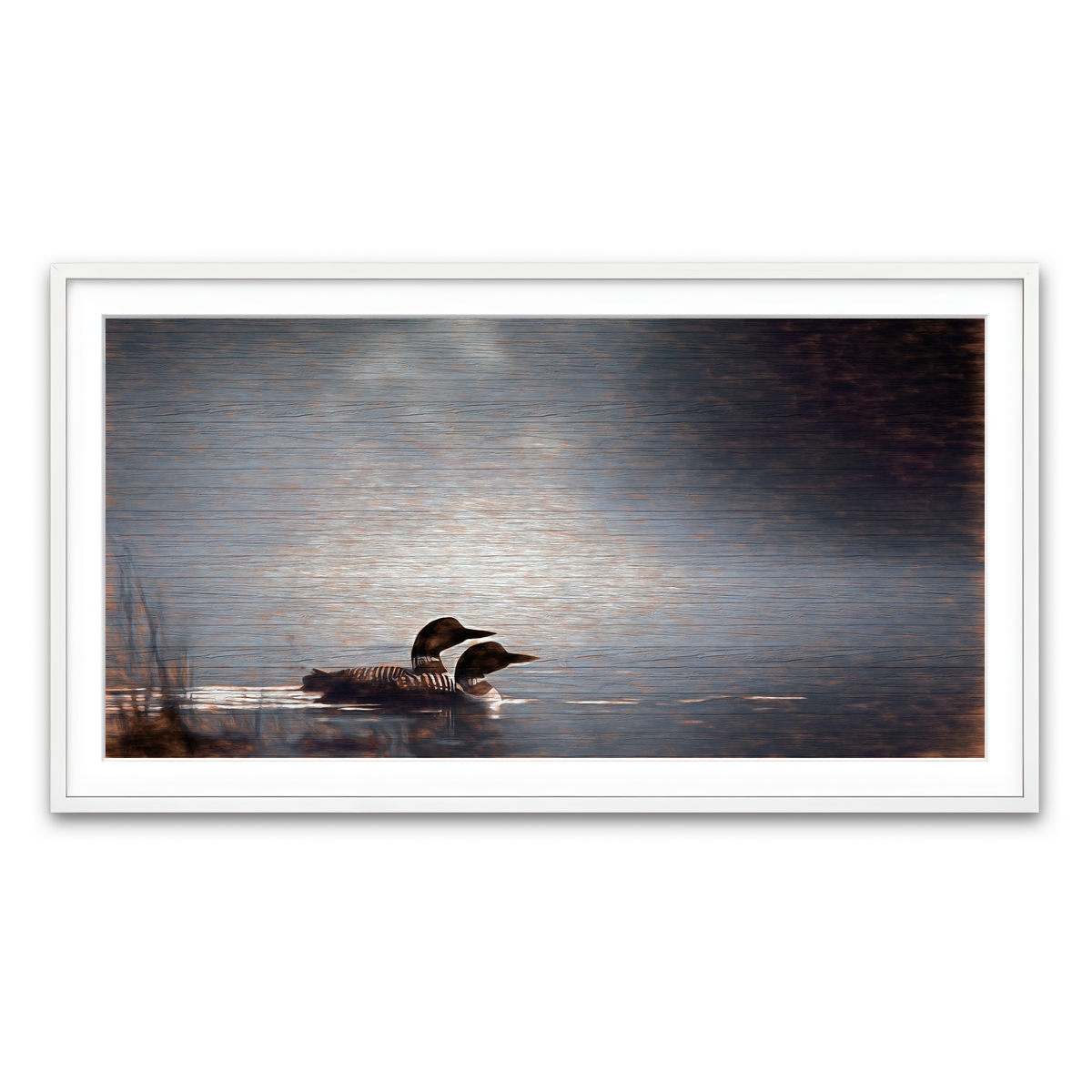 Framed Print 2x1 White