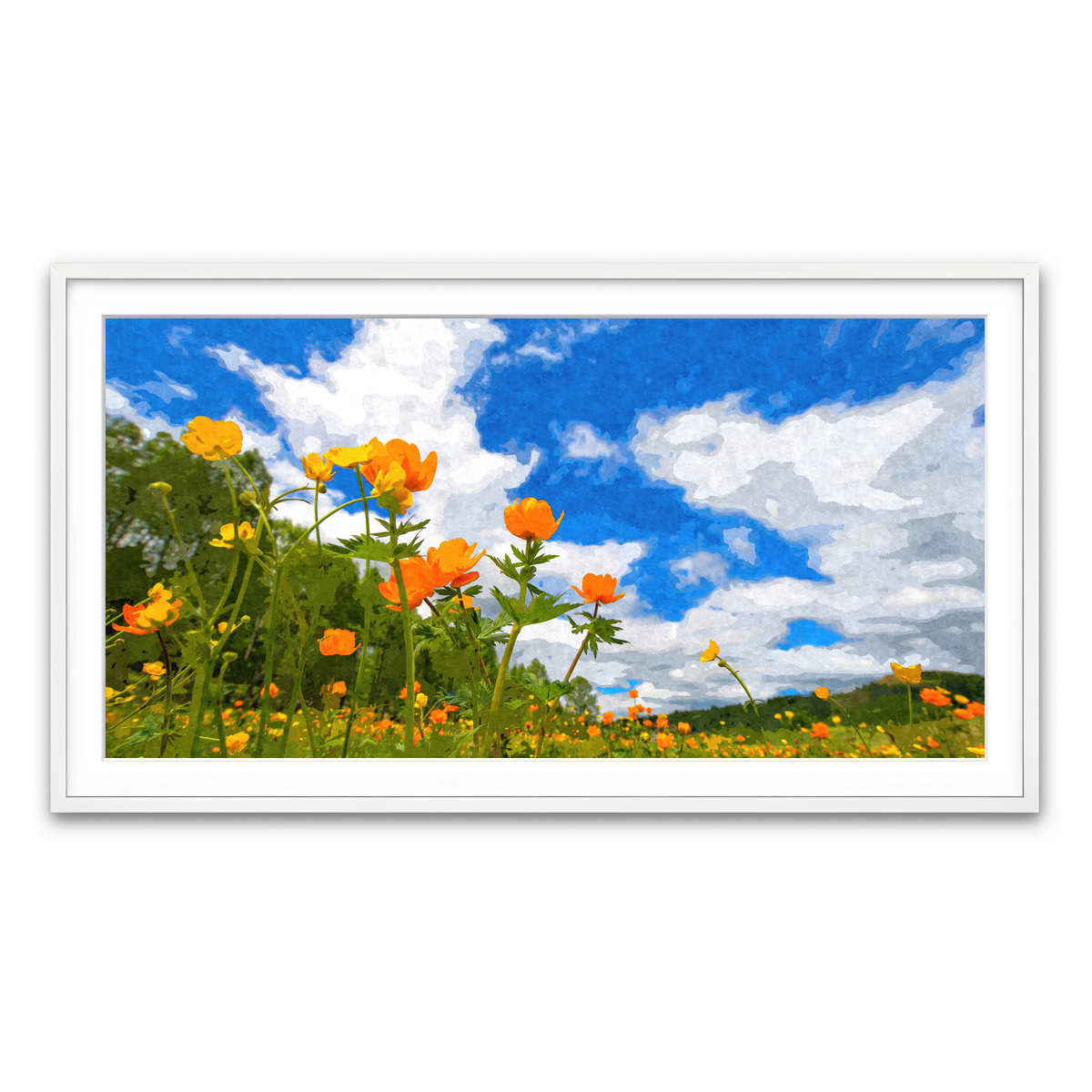 Framed Print 2x1 White