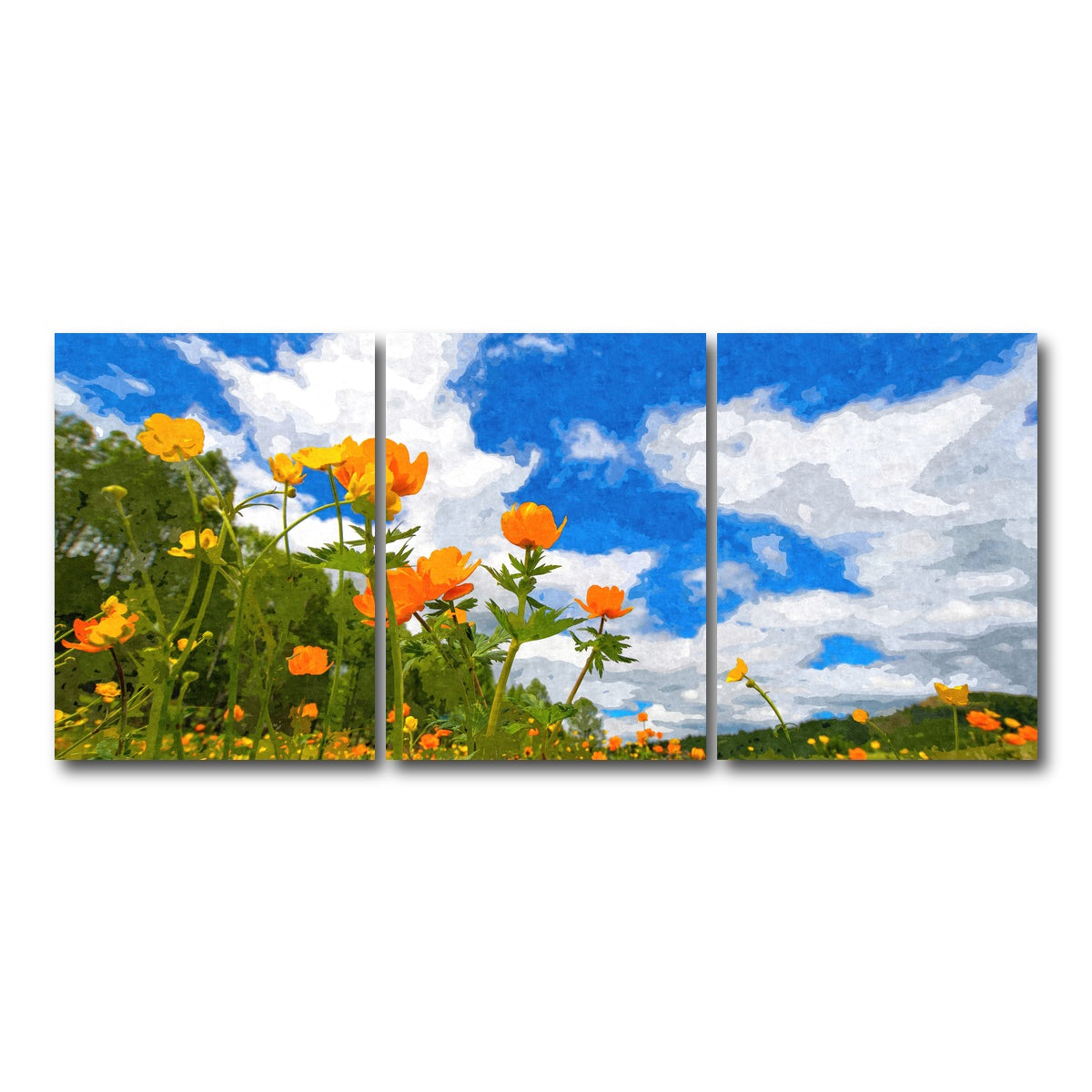 AUTO-MOCKUP WHITE | california poppies under the blue skies | 3 Piece | Gallery Wrap Canvas | group=18x24