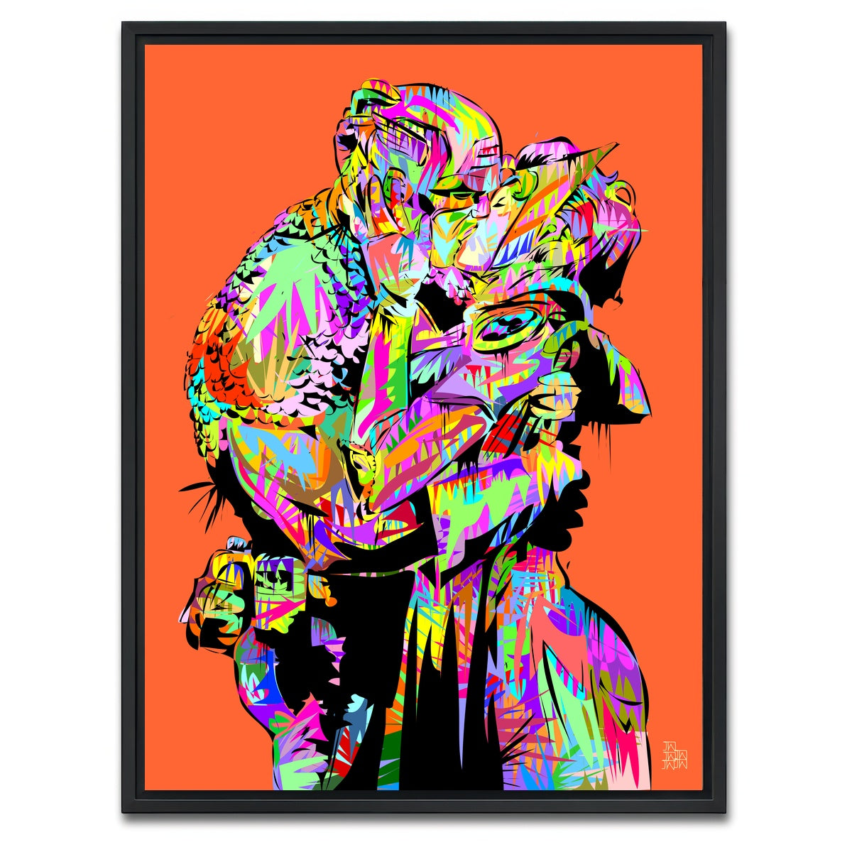AUTO-MOCKUP WHITE | captain the kiss | 1 Piece | Black Framed Canvas | group=3x4