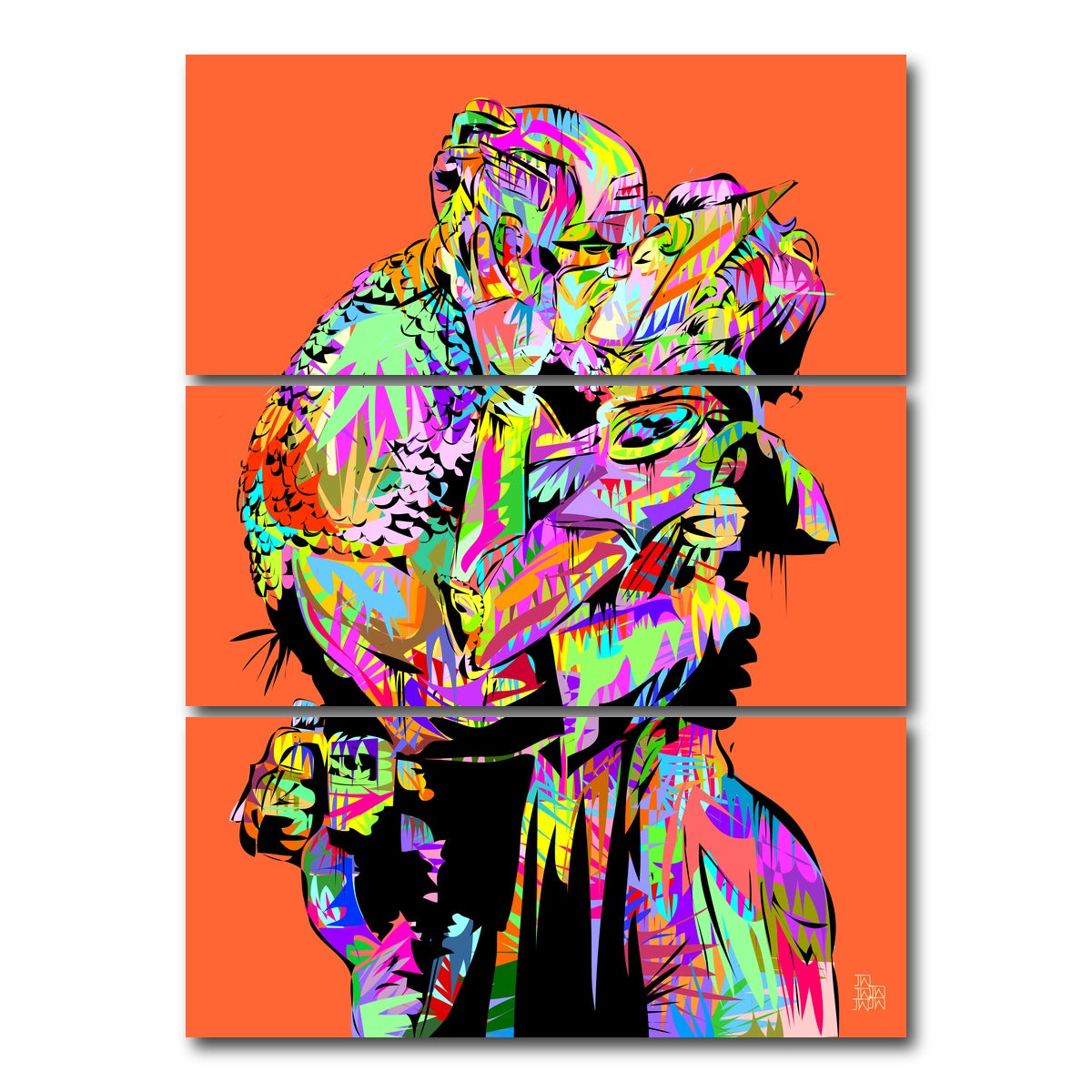 AUTO-MOCKUP WHITE | captain the kiss | 3 Piece | Gallery Wrap Canvas | group=8x18_stacked