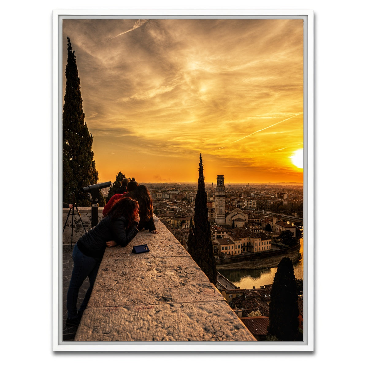 AUTO-MOCKUP WHITE | castel san pietro sunset | 1 Piece | White Framed Canvas | group=3x4