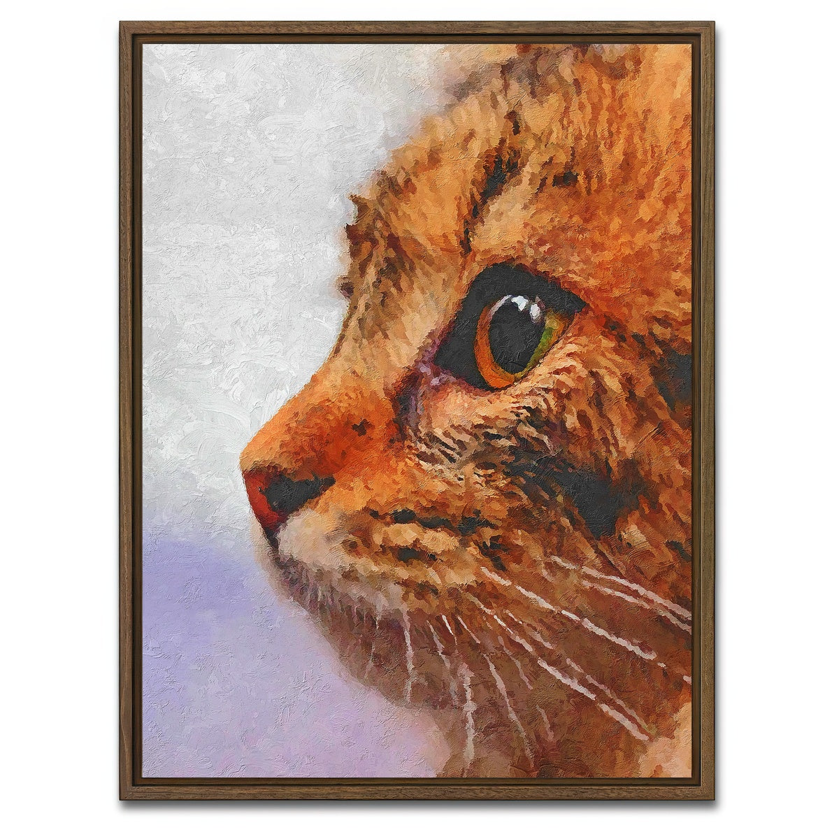 AUTO-MOCKUP WHITE | cat 3 painting | 1 Piece | Walnut Framed Canvas | group=3x4