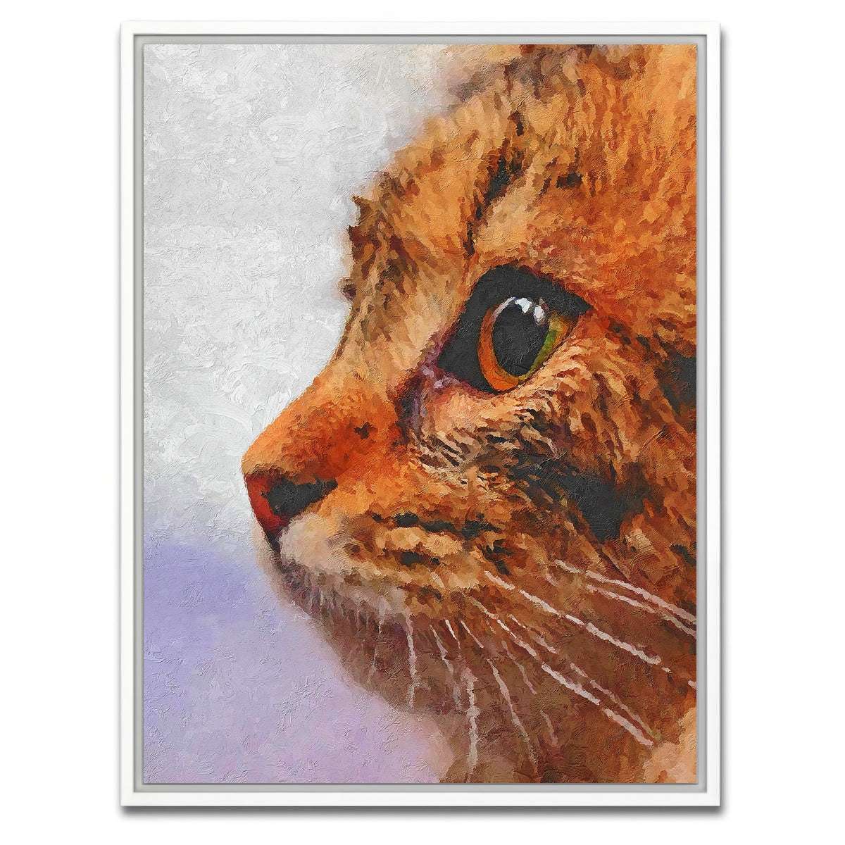 AUTO-MOCKUP WHITE | cat 3 painting | 1 Piece | White Framed Canvas | group=3x4