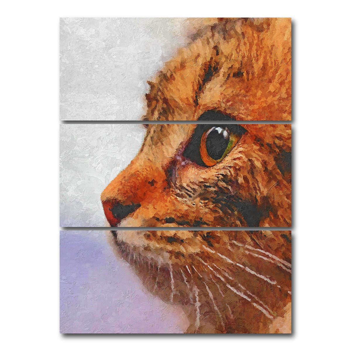 AUTO-MOCKUP WHITE | cat 3 painting | 3 Piece | Gallery Wrap Canvas | group=8x18_stacked