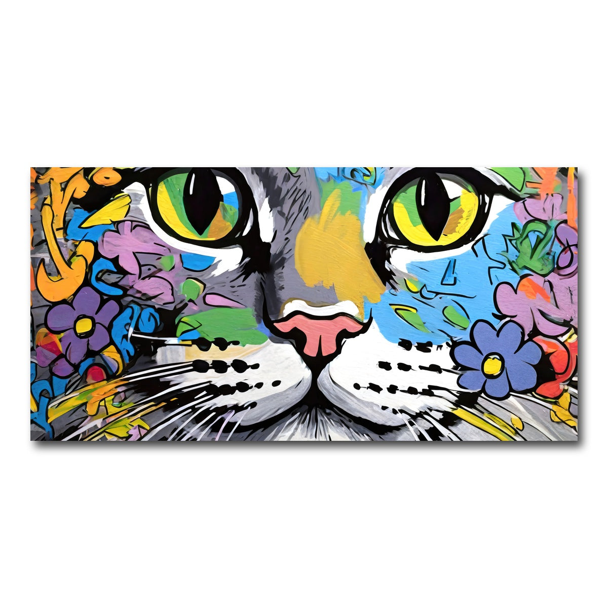 AUTO-MOCKUP WHITE | cat graffiti | 1 Piece | Gallery Wrap Canvas | group=2x1