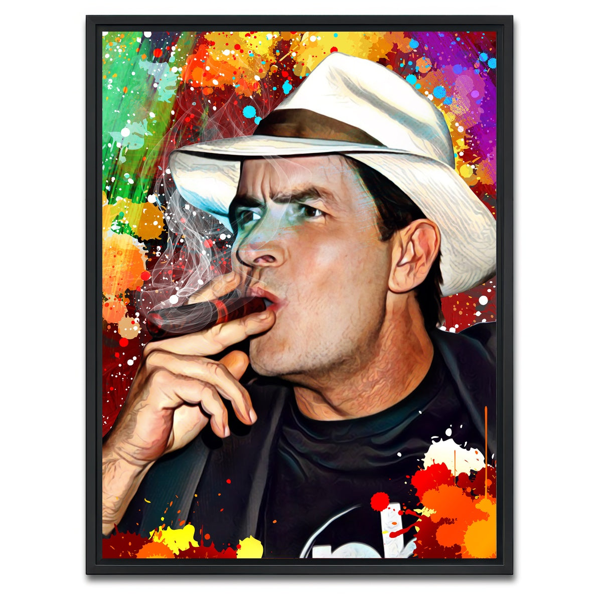 AUTO-MOCKUP WHITE | charlie sheen winning canvas | 1 Piece | Black Framed Canvas | group=3x4