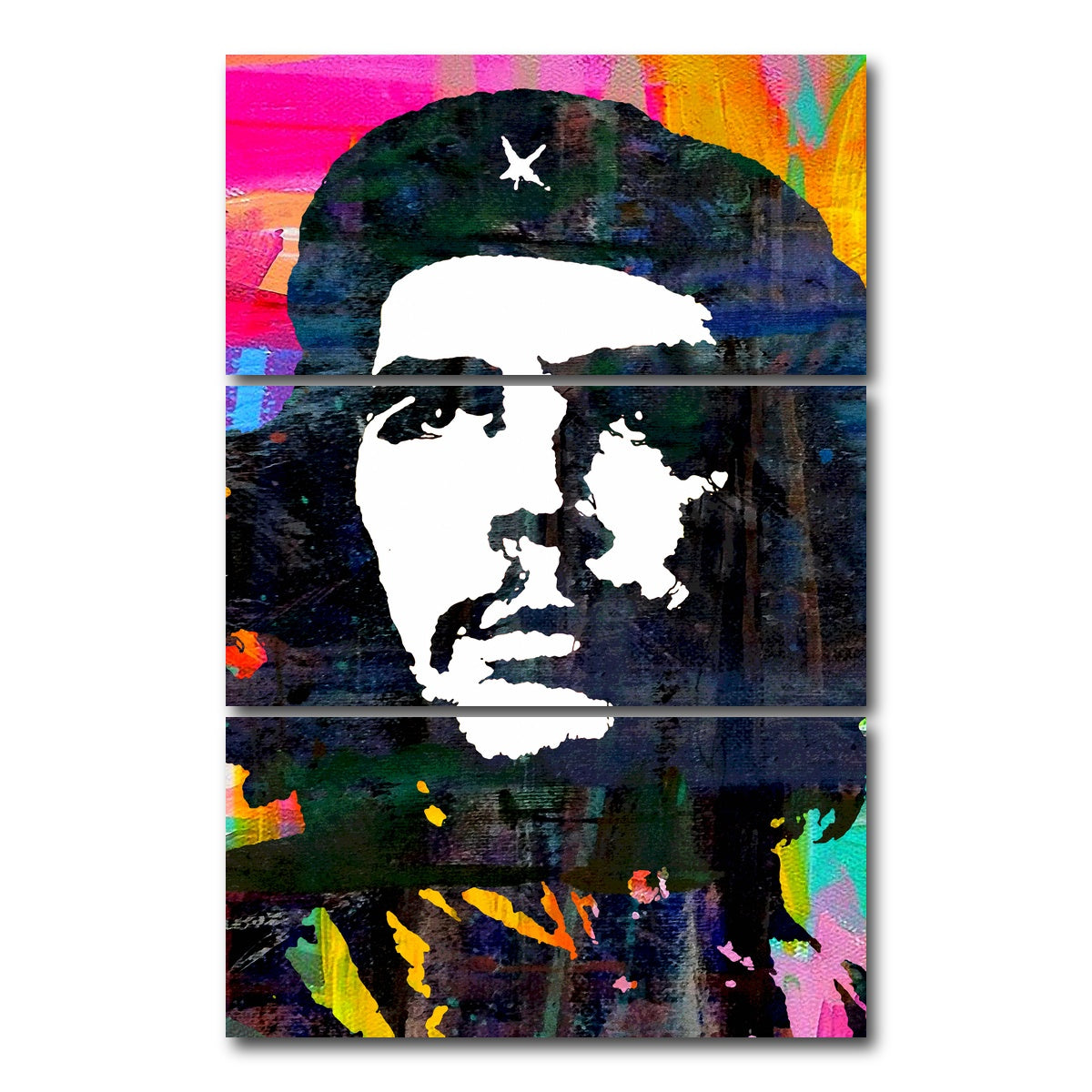AUTO-MOCKUP WHITE | che guevara color | 3 Piece | Gallery Wrap Canvas | group=12x24_stacked