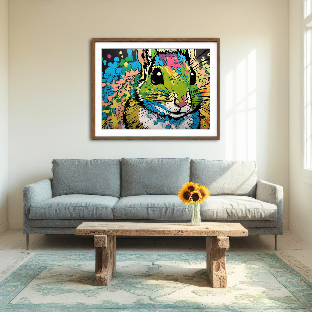 AUTO-MOCKUP ROOM | Chipmunk Graffiti Wall Art