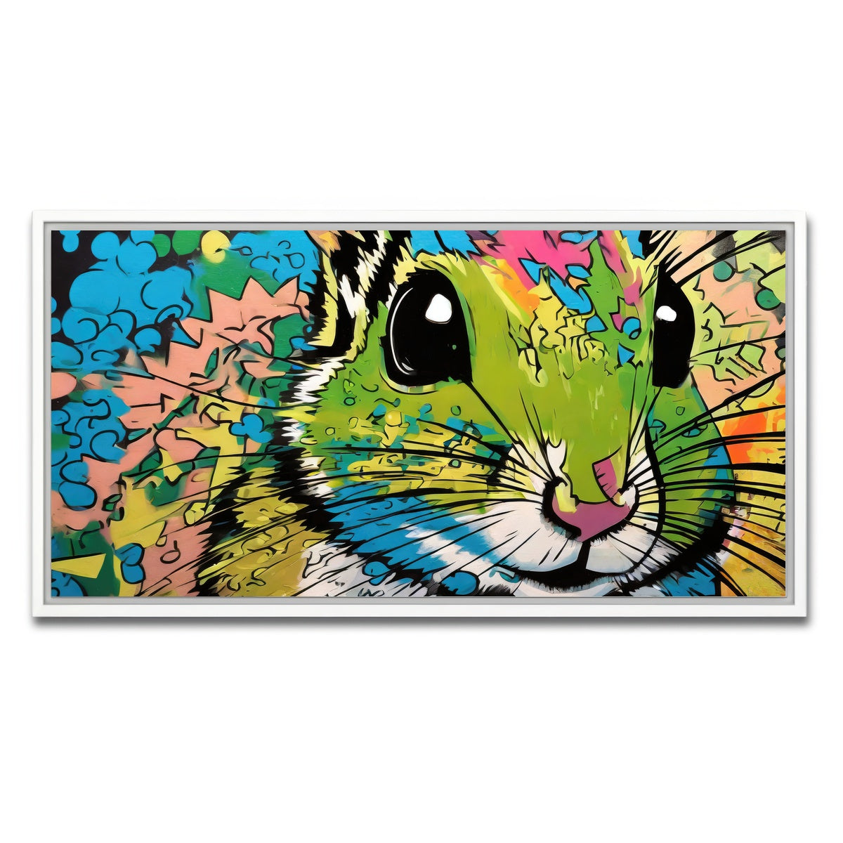 AUTO-MOCKUP WHITE | chipmunk graffiti | 1 Piece | White Framed Canvas | group=2x1