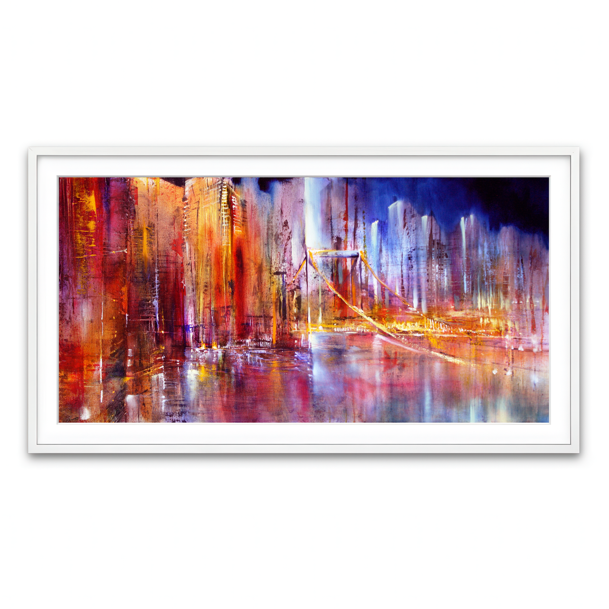 Framed Print 2x1 White